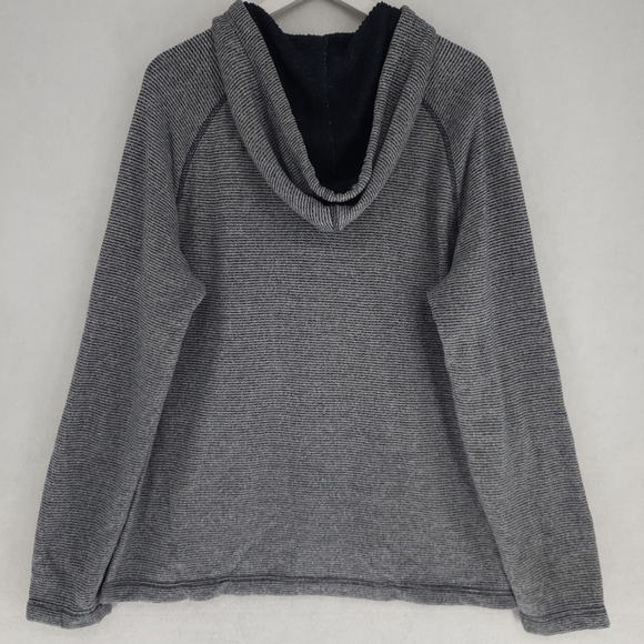 Vince Men's Stripe Beach Terry Hooded Henley Sweatshirt Coastal/Leche - Picture 3 of 9